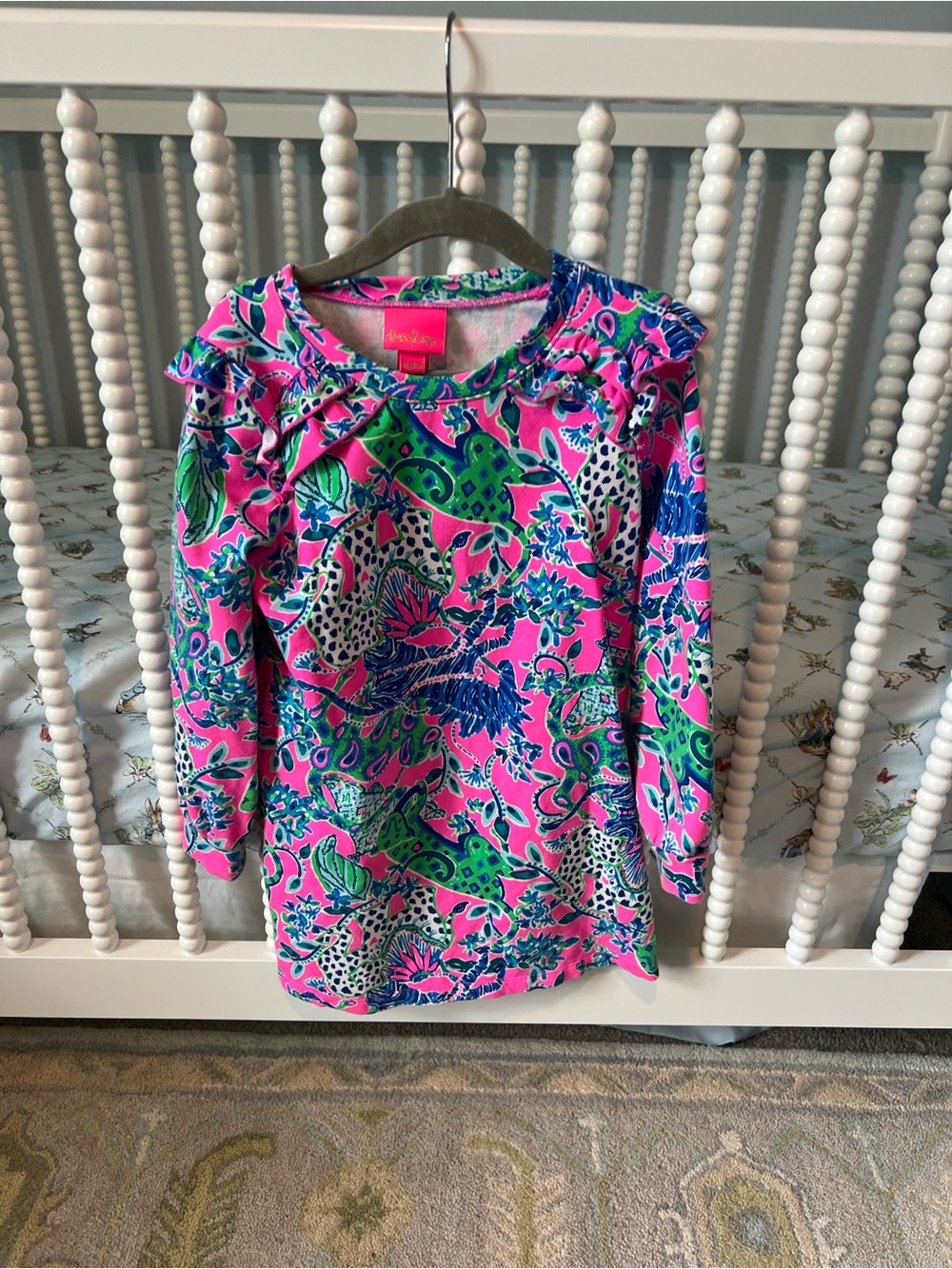 Colorful leopard long sleeve dress